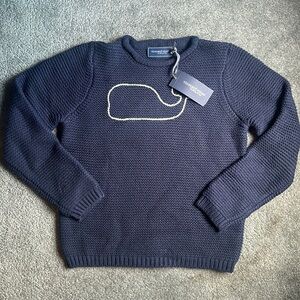 Vineyard Vines Boys’ Nautical Whale Embroidered Roll Neck Sweater